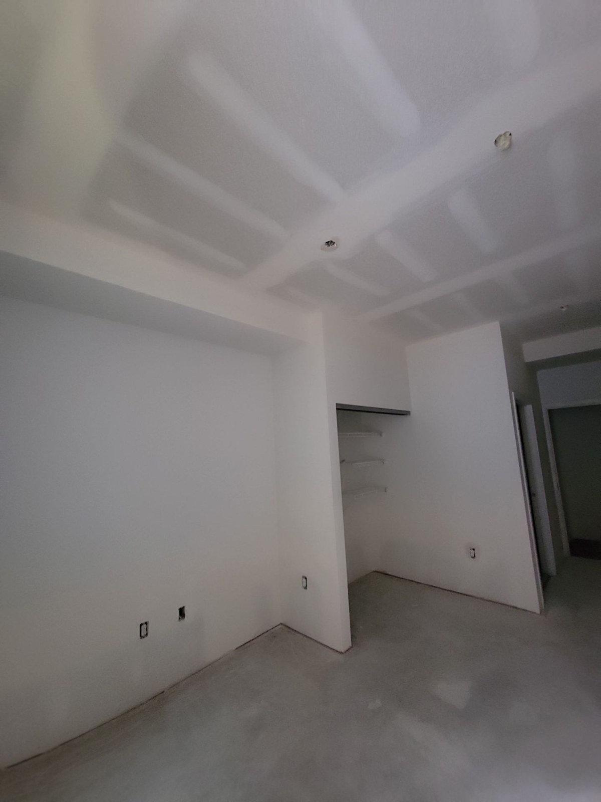 Drywall finishing in progress