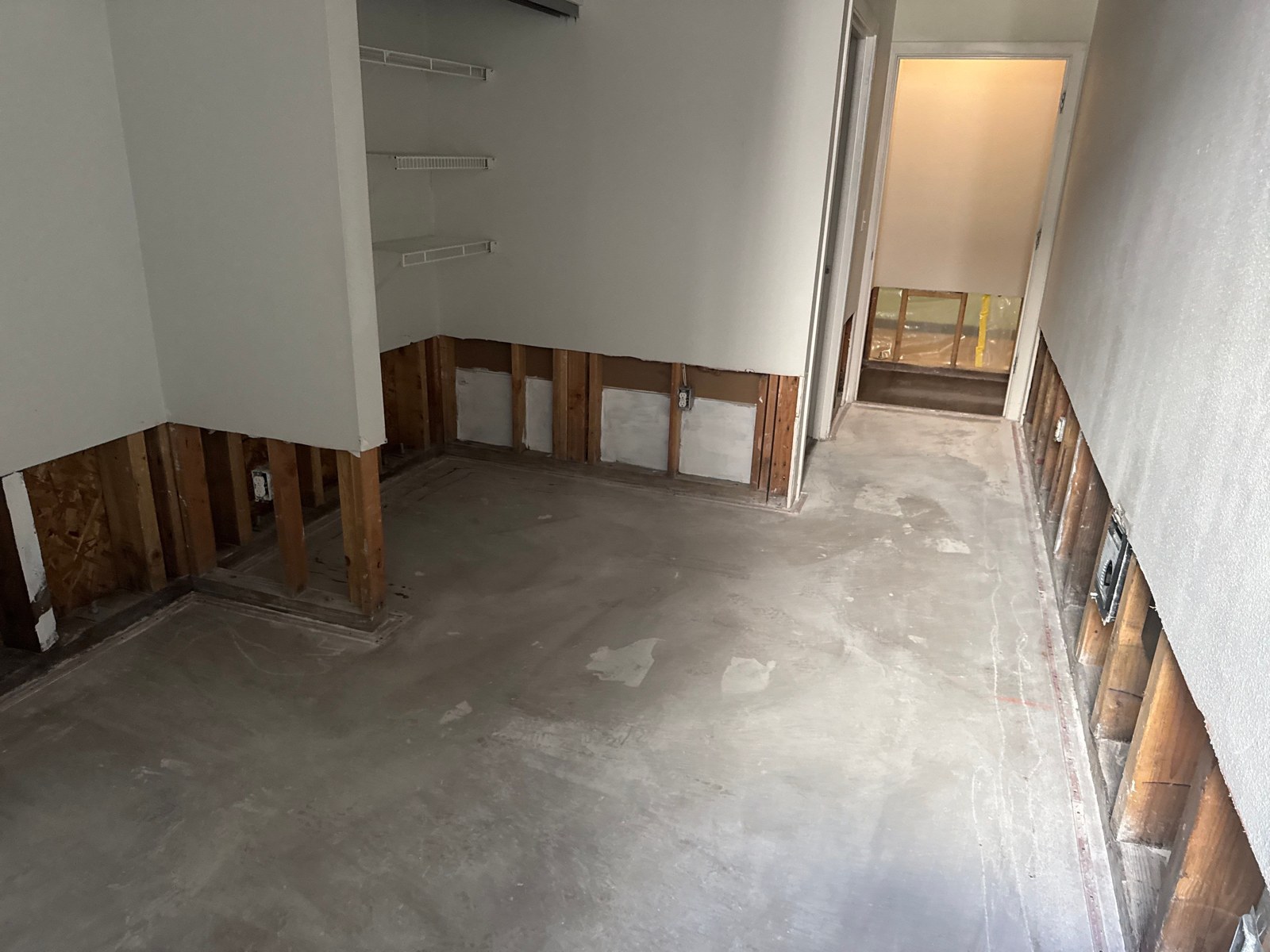 Walls opened for repairs
